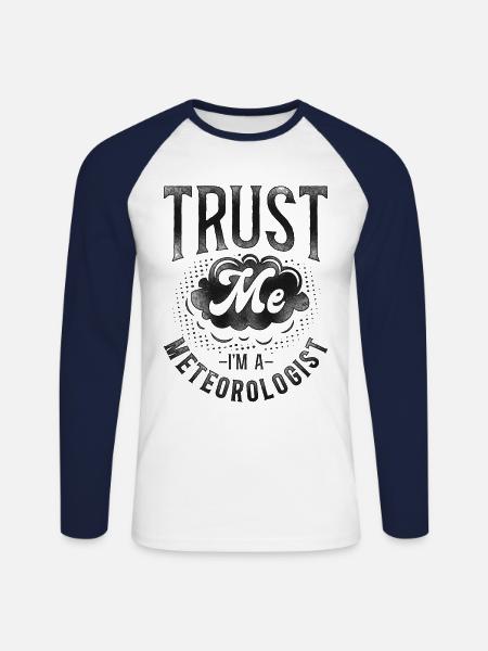 Meteorologist Weather Forecast - Unisex Long Sleeve Baseball T-Shirt - white/navy