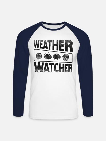 Meteorologist Weather Forecast - Unisex Long Sleeve Baseball T-Shirt - white/navy