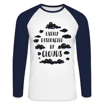 Météorologue Prévisions météorologiques - T-shirt baseball manches longues Homme - blanc/marine - Devant - Nik (191cm)