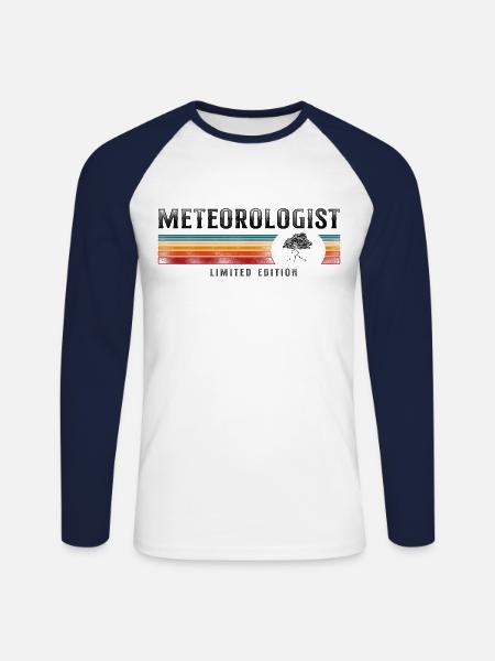 Meteorologist Weather Forecast - Unisex Long Sleeve Baseball T-Shirt - white/navy