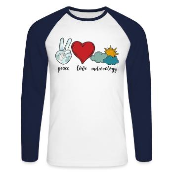 Meteorologist Weather Forecast - Unisex Baseballshirt langarm - Weiß/Navy - Vorne - Nik (191cm)