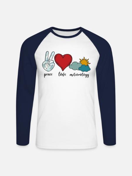 Meteorologist Weather Forecast - Unisex Long Sleeve Baseball T-Shirt - white/navy