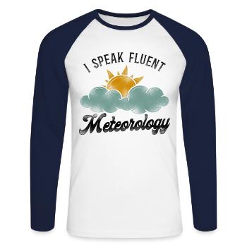 Meteorologist Weather Forecast - Unisex Baseballshirt langarm - Weiß/Navy - Vorne - Nik (191cm)
