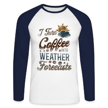 Meteorologist Weather Forecast - Unisex Baseballshirt langarm - Weiß/Navy - Vorne - Nik (191cm)