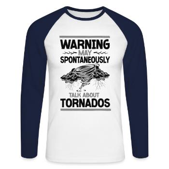 Storm Chaser Hurricane Meteorology - Unisex Baseballshirt langarm - Weiß/Navy - Vorne - Nik (191cm)