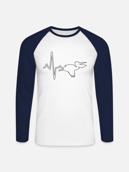 Pelikan Heartbeat - T-shirt baseball manches longues Homme - blanc/marine