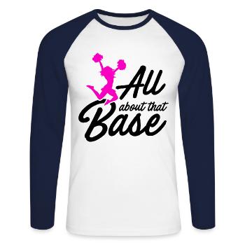 All About That Base Cheerleader Cheerleading Gymna - Unisex Baseballshirt langarm - Weiß/Navy - Vorne - Nik (191cm)