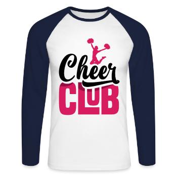 Cheer Club Cheerleading Cheerleader Cheerdance Gym - Unisex Baseballshirt langarm - Weiß/Navy - Vorne - Nik (191cm)