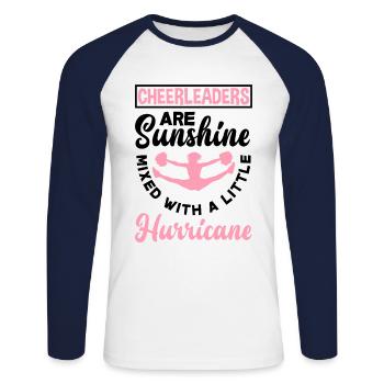 Cheerleaders Are Sunshine Mixed With A Little Hurr - Unisex Baseballshirt langarm - Weiß/Navy - Vorne - Nik (191cm)