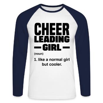 Cheerleading Girl Noun Defintion Cheerleader Cheer - Unisex Baseballshirt langarm - Weiß/Navy - Vorne - Nik (191cm)