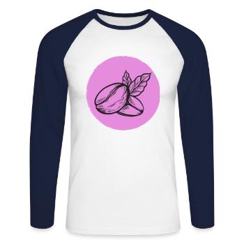 Coffee Coffee Bean - Unisex Long Sleeve Baseball T-Shirt - white/navy - Front - Nik (191cm)
