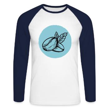 Coffee Coffee Bean - Unisex Long Sleeve Baseball T-Shirt - white/navy - Front - Nik (191cm)