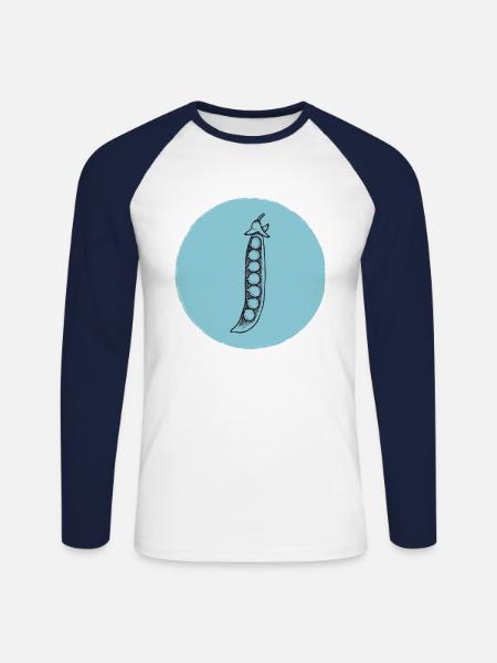 Peas - Unisex Long Sleeve Baseball T-Shirt - white/navy