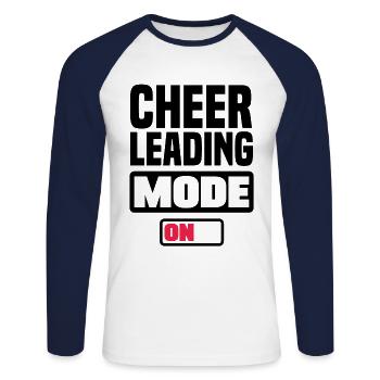 Cheerleading Mode On Gymnast Cheerleader Dancing C - Unisex Baseballshirt langarm - Weiß/Navy - Vorne - Nik (191cm)