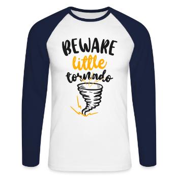 Storm Chaser Hurricane Meteorology - Unisex Baseballshirt langarm - Weiß/Navy - Vorne - Nik (191cm)