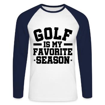 Golf Is My Favorite Season Golf Player Golfing Gol - Unisex Baseballshirt langarm - Weiß/Navy - Vorne - Nik (191cm)