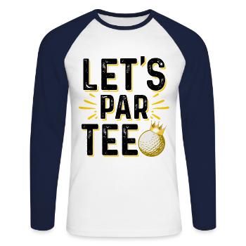 Let's Par Tee Golf Player Golfing Golf Course Golf - Unisex Baseballshirt langarm - Weiß/Navy - Vorne - Nik (191cm)