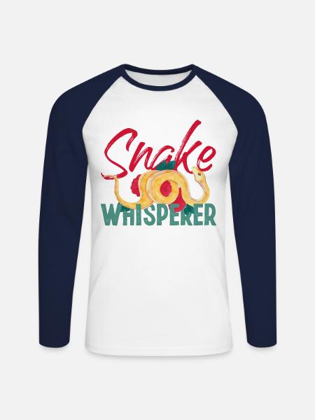 Snake Serpent Snake Whisperer - Unisex Long Sleeve Baseball T-Shirt - white/navy
