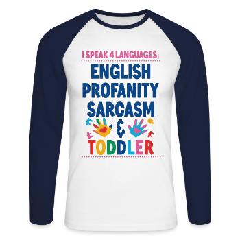 Childcare Daycare Provider Teacher - Unisex Long Sleeve Baseball T-Shirt - white/navy - Front - Nik (191cm)