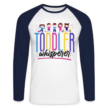 Childcare Daycare Provider Teacher - Unisex Long Sleeve Baseball T-Shirt - white/navy - Front - Nik (191cm)