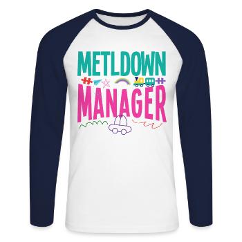 Childcare Daycare Provider Teacher - Unisex Long Sleeve Baseball T-Shirt - white/navy - Front - Nik (191cm)