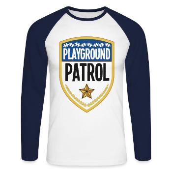 Childcare Daycare Provider Teacher - Unisex Baseballshirt langarm - Weiß/Navy - Vorne - Nik (191cm)