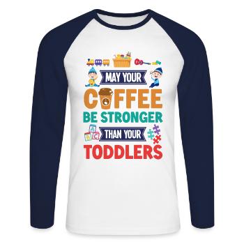 Childcare Daycare Provider Teacher - Unisex Baseballshirt langarm - Weiß/Navy - Vorne - Nik (191cm)