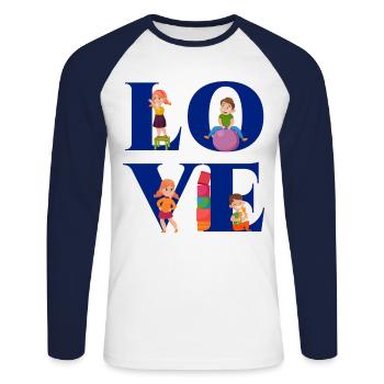 Childcare Daycare Provider Teacher - Unisex Long Sleeve Baseball T-Shirt - white/navy - Front - Nik (191cm)