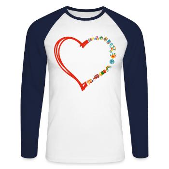 Childcare Daycare Provider Teacher - Unisex Long Sleeve Baseball T-Shirt - white/navy - Front - Nik (191cm)