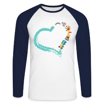 Childcare Daycare Provider Teacher - Unisex Long Sleeve Baseball T-Shirt - white/navy - Front - Nik (191cm)