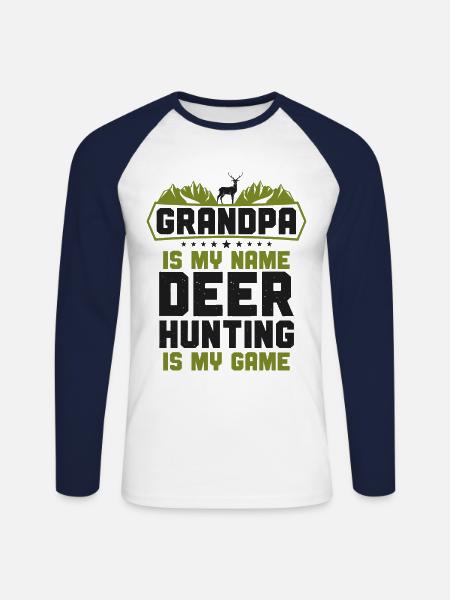 Buck Deer Hunting Hunter - Unisex Long Sleeve Baseball T-Shirt - white/navy