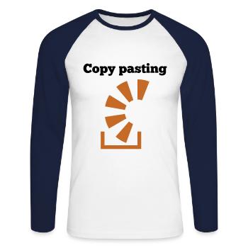 Copy Pasting Programming Coder Software Developer - Unisex Baseballshirt langarm - Weiß/Navy - Vorne - Nik (191cm)