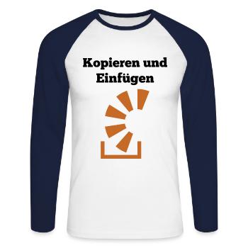 Kopieren Und Einfügen Programmierer Entwickler Cod - Unisex Baseballshirt langarm - Weiß/Navy - Vorne - Nik (191cm)