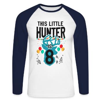 Buck Deer Chasse Hunter Kid - T-shirt baseball manches longues Homme - blanc/marine - Devant - Nik (191cm)
