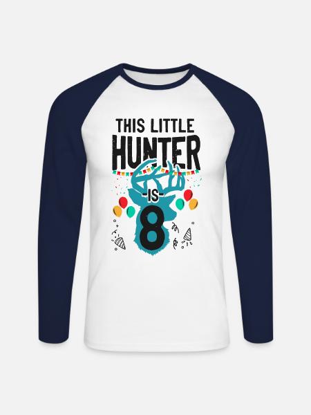 Buck Deer Hunting Hunter Kid - Unisex Long Sleeve Baseball T-Shirt - white/navy