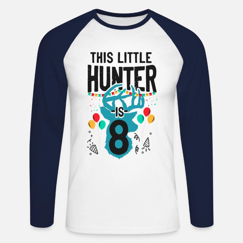 Buck Deer Hunting Hunter Kid - Unisex Baseballshirt langarm - Weiß/Navy