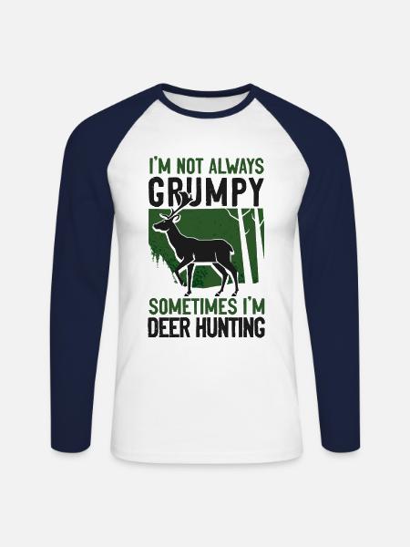 Buck Deer Hunting Hunter Dad - Unisex Long Sleeve Baseball T-Shirt - white/navy