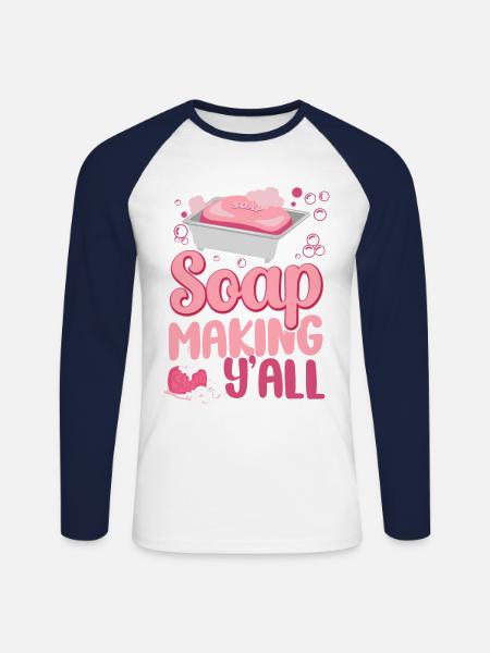 Soap Making Crafting Soap Making - Unisex Long Sleeve Baseball T-Shirt - white/navy