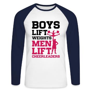 Boys Lift Weights Men Lift Cheerleaders Gymnast Ch - Unisex Baseballshirt langarm - Weiß/Navy - Vorne - Nik (191cm)