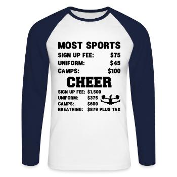 Most Sports Cheer Cheerleading Cheerdance Cheerlea - Unisex Baseballshirt langarm - Weiß/Navy - Vorne - Nik (191cm)