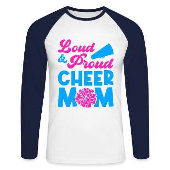 Loud And Proud Cheer Cheer Mom Cheerleading Cheerl - Unisex Baseballshirt langarm - Weiß/Navy - Vorne - Nik (191cm)