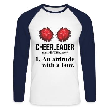 Cheerleader Noun Defintion Cheerleading Cheerdance - Unisex Baseballshirt langarm - Weiß/Navy - Vorne - Nik (191cm)