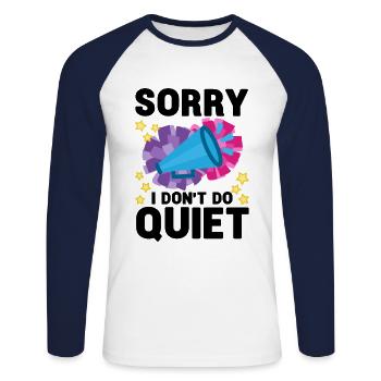 Sorry I Don't Do Quite Cheerleader Sports Cheering - Unisex Baseballshirt langarm - Weiß/Navy - Vorne - Nik (191cm)