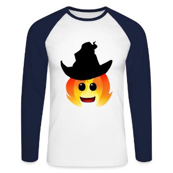 Fairy Tale Fire Spirit Fantasy Kids Occult - Unisex Long Sleeve Baseball T-Shirt - white/navy - Front - Nik (191cm)