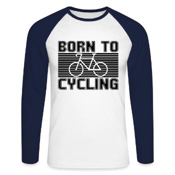 Bike - Unisex Long Sleeve Baseball T-Shirt - white/navy - Front - Nik (191cm)