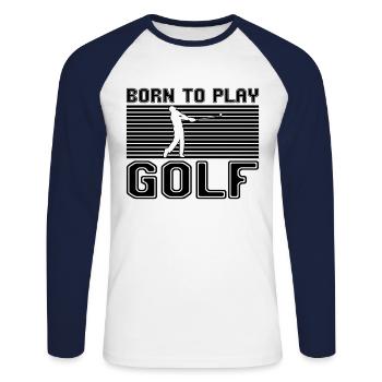 Golfe - T-shirt baseball manches longues Homme - blanc/marine - Devant - Nik (191cm)