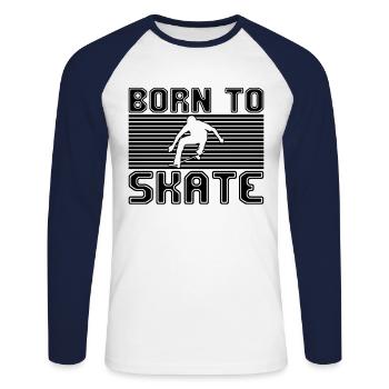 patinage - T-shirt baseball manches longues Homme - blanc/marine - Devant - Nik (191cm)