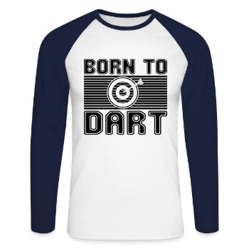 Dard - T-shirt baseball manches longues Homme - blanc/marine - Devant - Nik (191cm)
