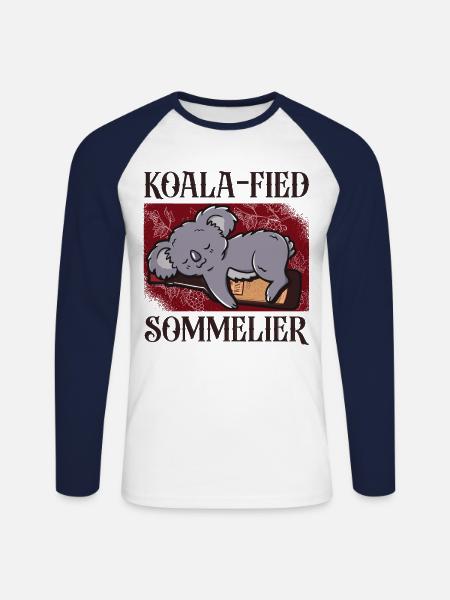 Sommelier Wine Drinking Tasting - Unisex Long Sleeve Baseball T-Shirt - white/navy