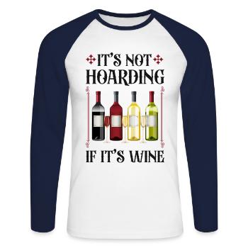Sommelier Wine Drinking Tasting - Unisex Baseballshirt langarm - Weiß/Navy - Vorne - Nik (191cm)